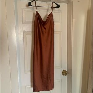 Dark orange slip dress